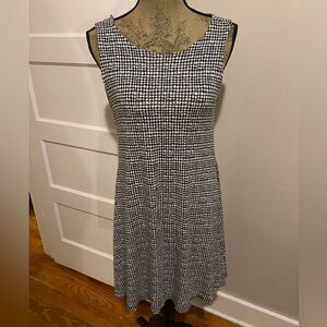 Mercer & Madison Checkered Print Stretch Tie Strap Back Flouncy Dress